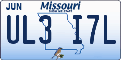 MO license plate UL3I7L