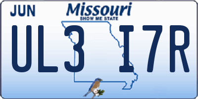 MO license plate UL3I7R
