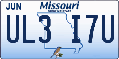 MO license plate UL3I7U