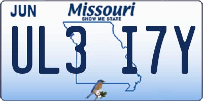 MO license plate UL3I7Y