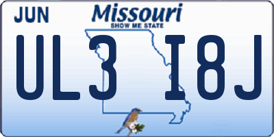 MO license plate UL3I8J