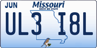 MO license plate UL3I8L