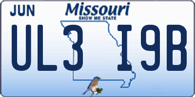 MO license plate UL3I9B