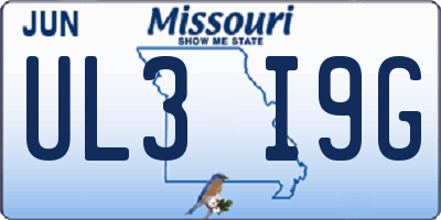 MO license plate UL3I9G