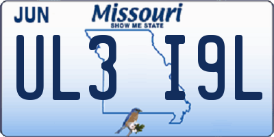 MO license plate UL3I9L
