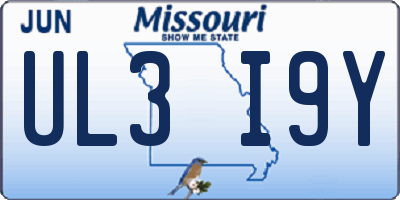 MO license plate UL3I9Y