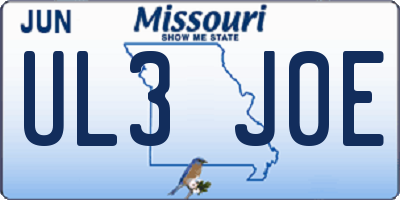MO license plate UL3J0E
