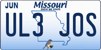 MO license plate UL3J0S