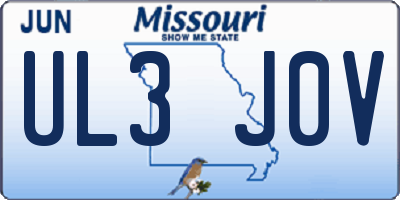 MO license plate UL3J0V