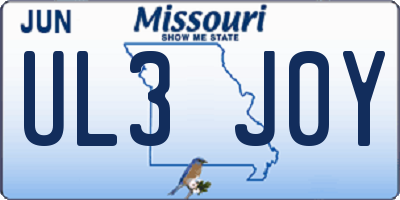 MO license plate UL3J0Y