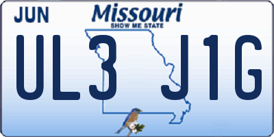 MO license plate UL3J1G
