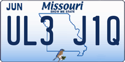 MO license plate UL3J1Q