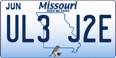 MO license plate UL3J2E