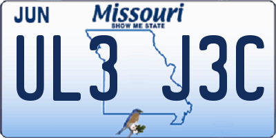 MO license plate UL3J3C