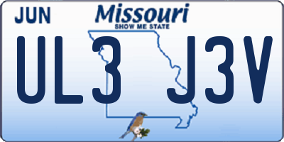 MO license plate UL3J3V