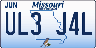 MO license plate UL3J4L