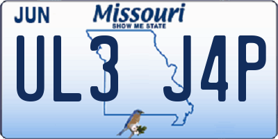MO license plate UL3J4P