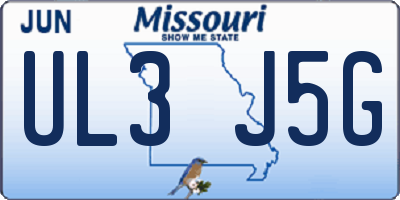MO license plate UL3J5G