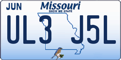MO license plate UL3J5L