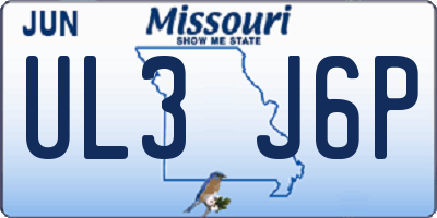 MO license plate UL3J6P