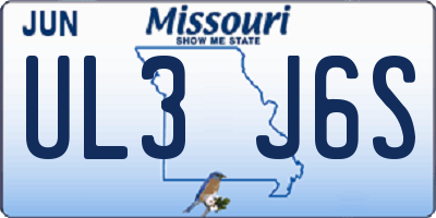 MO license plate UL3J6S
