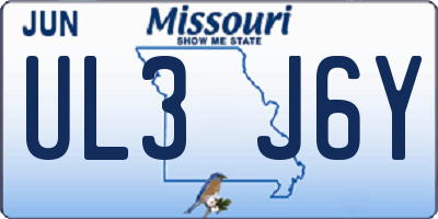 MO license plate UL3J6Y