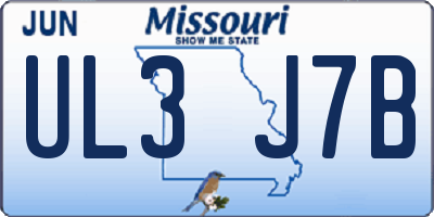 MO license plate UL3J7B