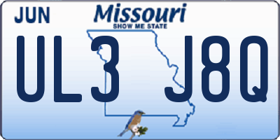 MO license plate UL3J8Q