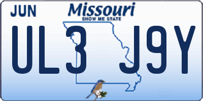 MO license plate UL3J9Y