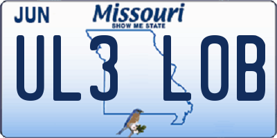 MO license plate UL3L0B