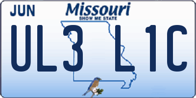 MO license plate UL3L1C