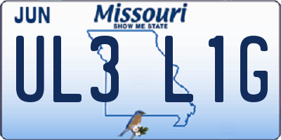 MO license plate UL3L1G