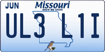 MO license plate UL3L1I