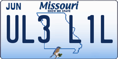 MO license plate UL3L1L