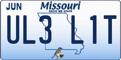 MO license plate UL3L1T