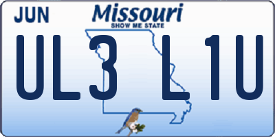 MO license plate UL3L1U