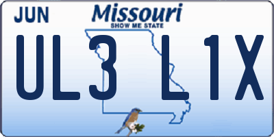 MO license plate UL3L1X
