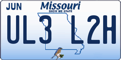 MO license plate UL3L2H