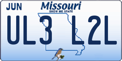 MO license plate UL3L2L