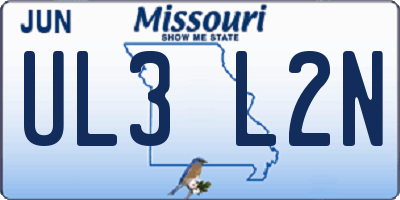 MO license plate UL3L2N