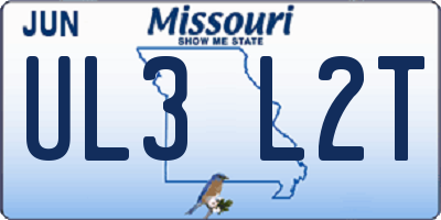 MO license plate UL3L2T