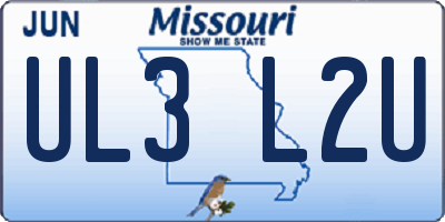 MO license plate UL3L2U