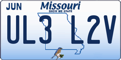 MO license plate UL3L2V