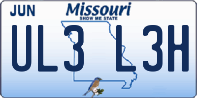 MO license plate UL3L3H