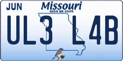 MO license plate UL3L4B