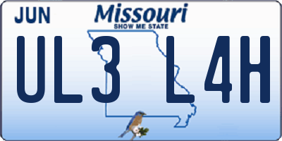 MO license plate UL3L4H