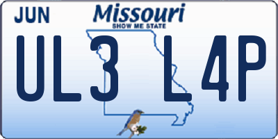 MO license plate UL3L4P