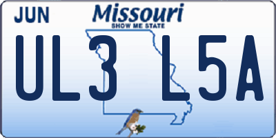 MO license plate UL3L5A