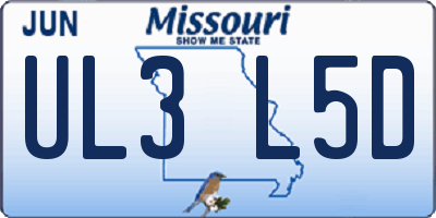 MO license plate UL3L5D