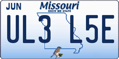 MO license plate UL3L5E